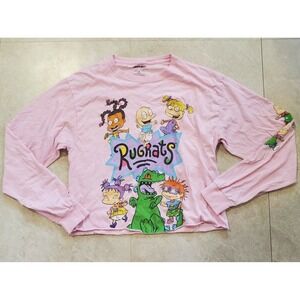 Rugrats Women's Pink Multicolored Graphic Cropped Shirt Size M Medium - RARE
